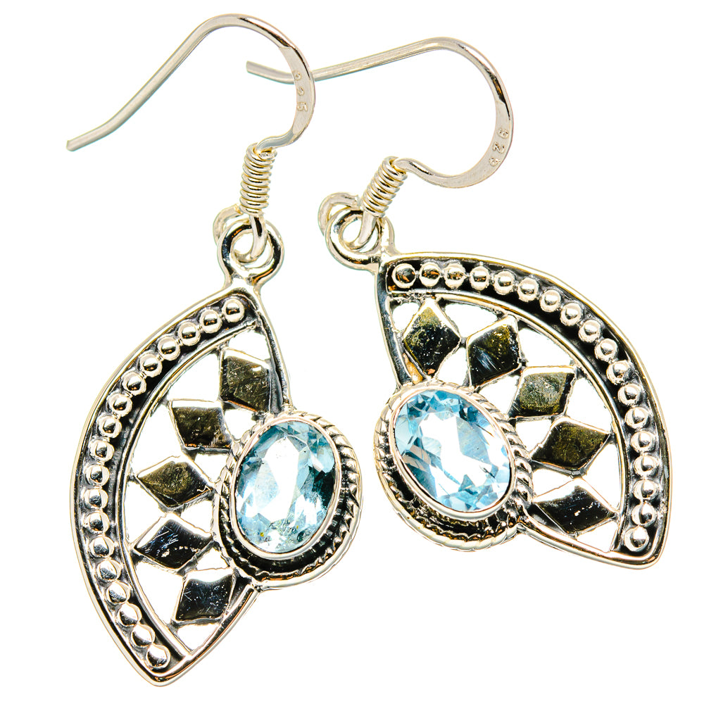 Blue Topaz Earrings handcrafted by Anasilvercos - EARR431242 - Photo 2