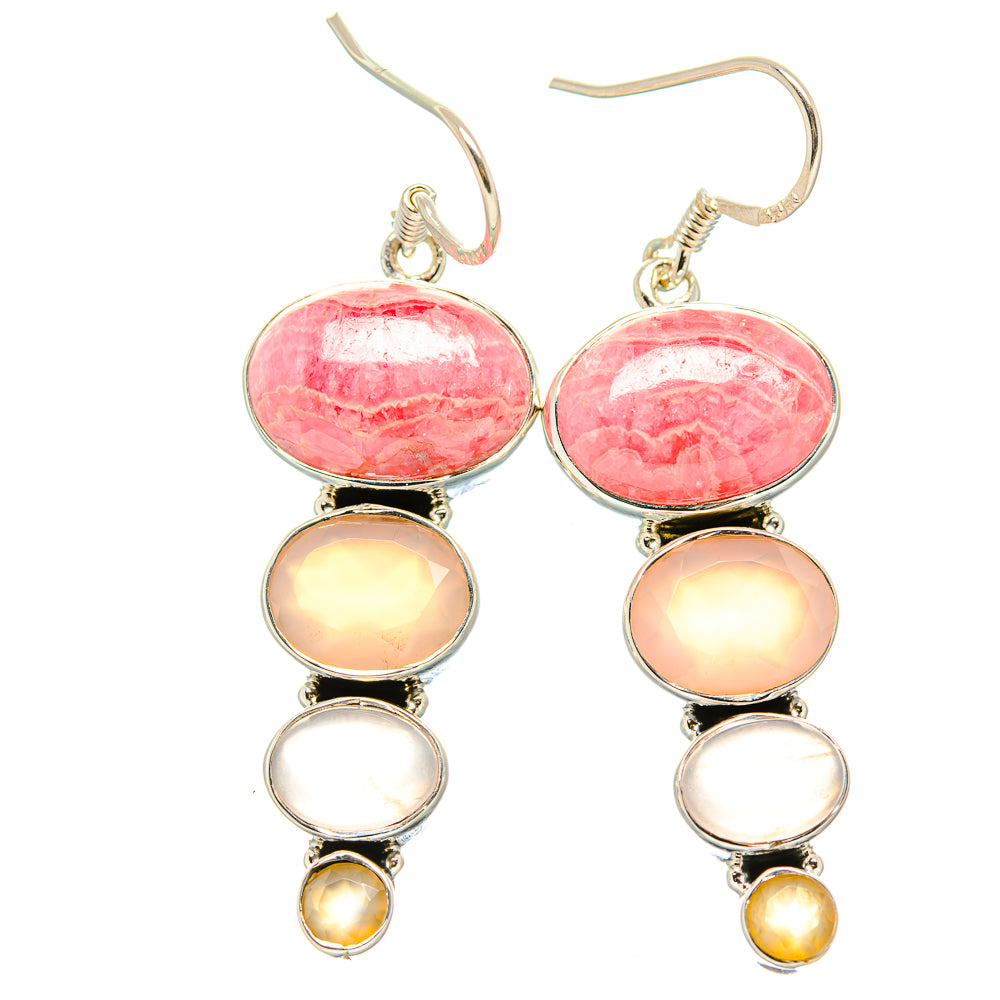 Rhodochrosite Earrings handcrafted by Anasilvercos - EARR431262 - Photo 2