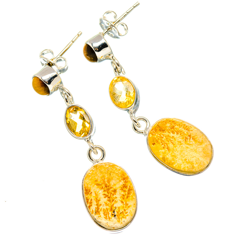 Germany Psilomelane Dendrite Earrings handcrafted by Anasilvercos - EARR431265 - Photo 2