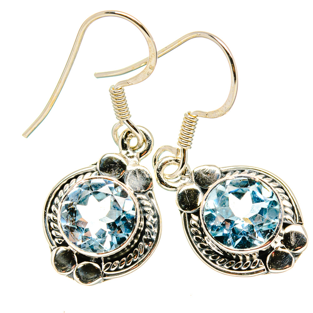 Blue Topaz Earrings handcrafted by Anasilvercos - EARR431291 - Photo 2