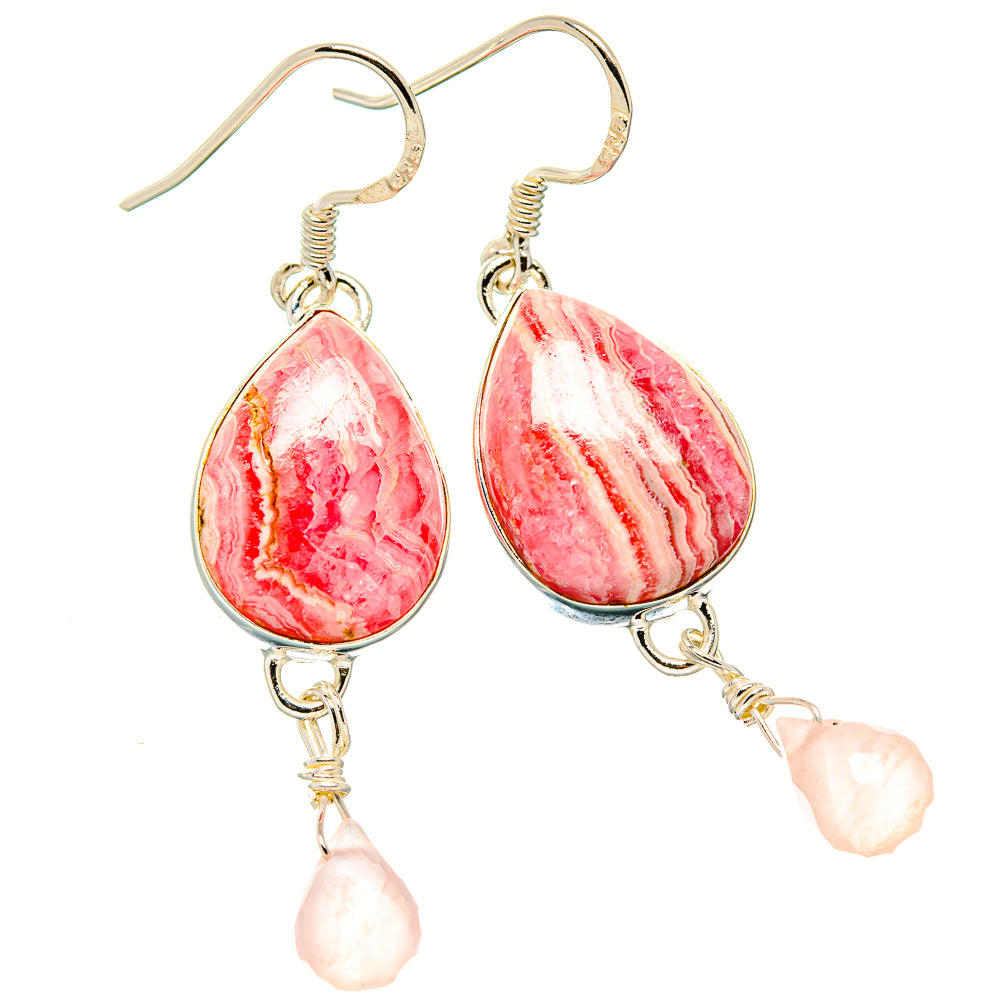 Rhodochrosite Earrings handcrafted by Anasilvercos - EARR431299 - Photo 2