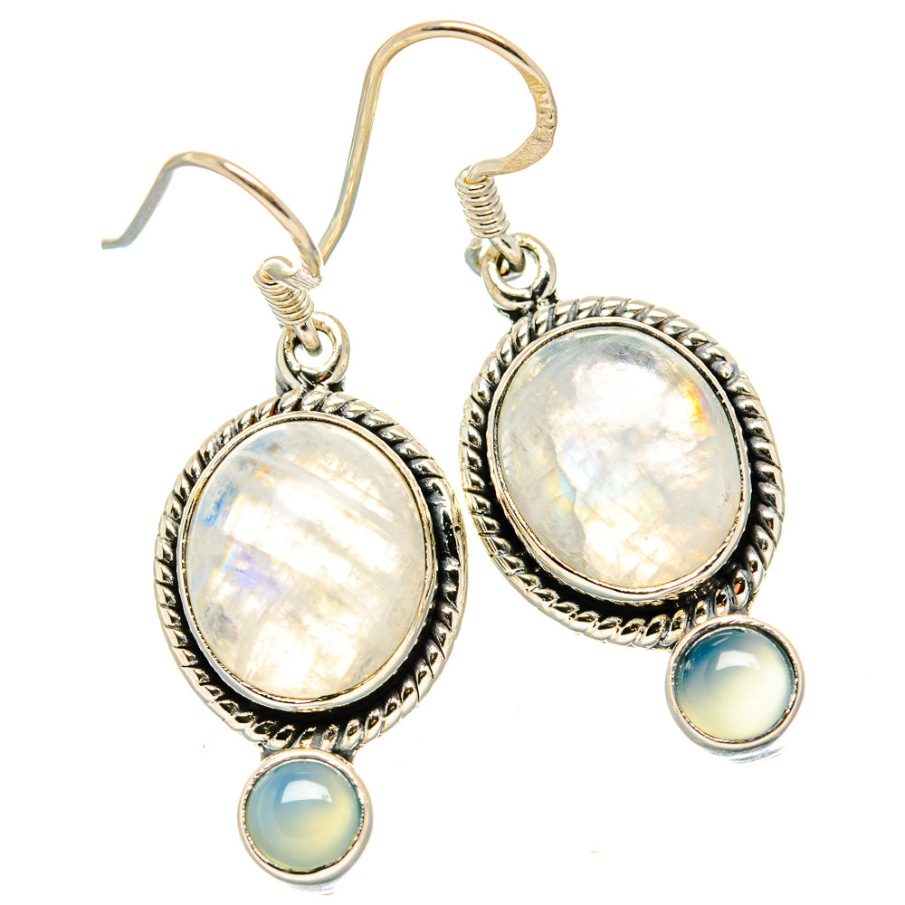 Rainbow Moonstone Earrings handcrafted by Anasilvercos - EARR431300 - Photo 2