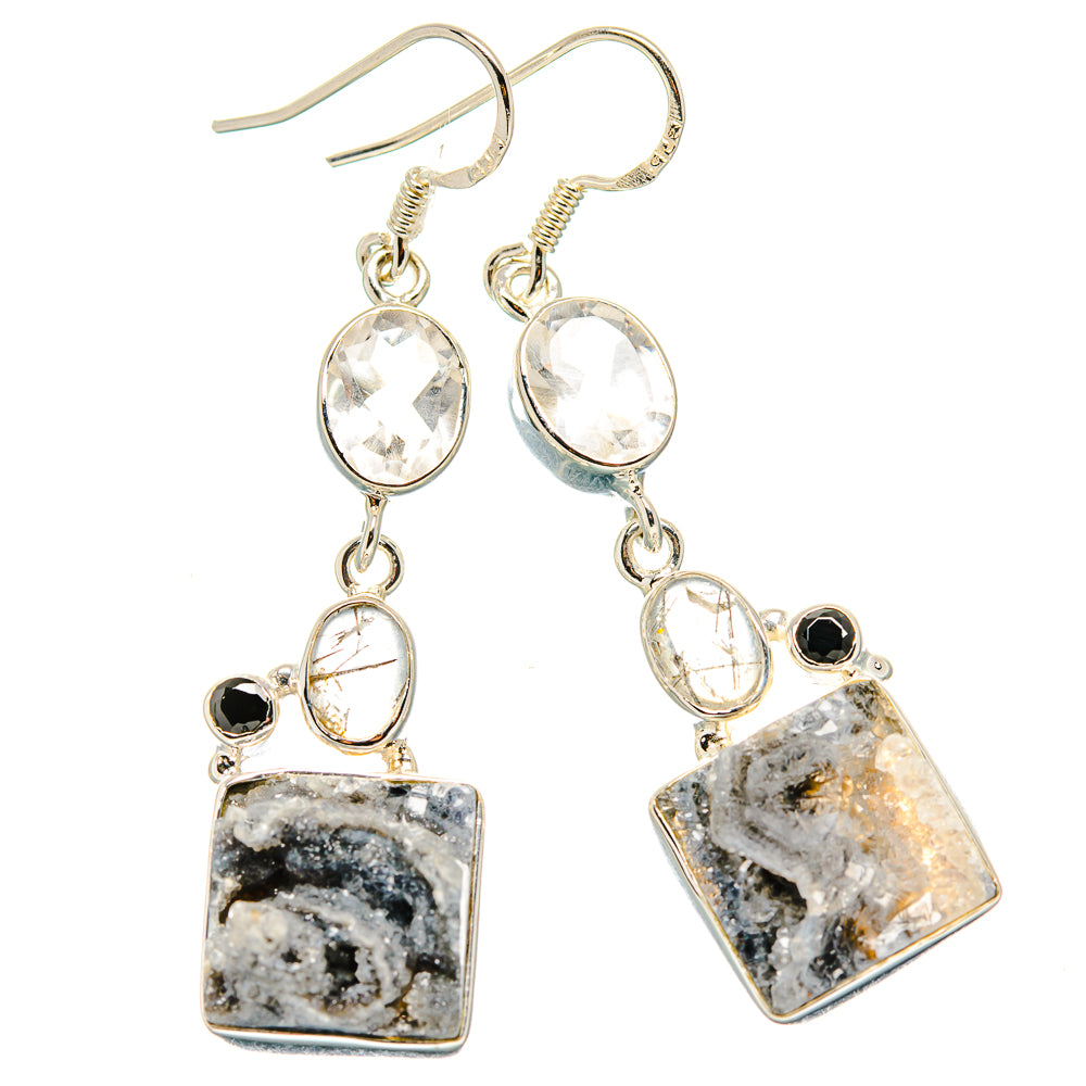 Desert Druzy Earrings handcrafted by Anasilvercos - EARR431304 - Photo 2