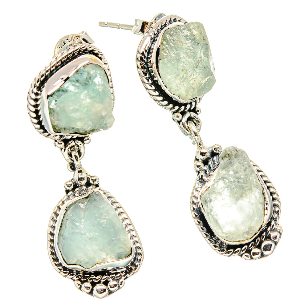 Aquamarine Earrings handcrafted by Anasilvercos - EARR431316 - Photo 2