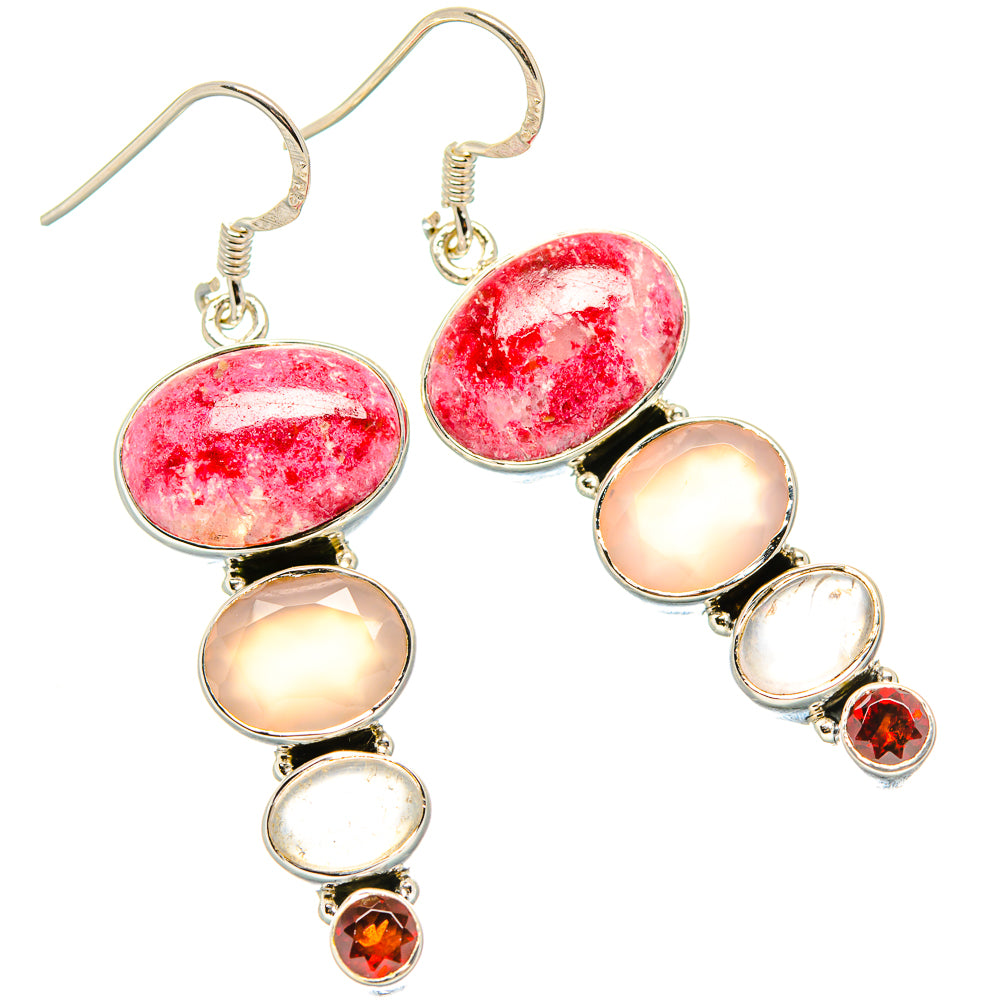 Thulite Earrings handcrafted by Anasilvercos - EARR431317 - Photo 2