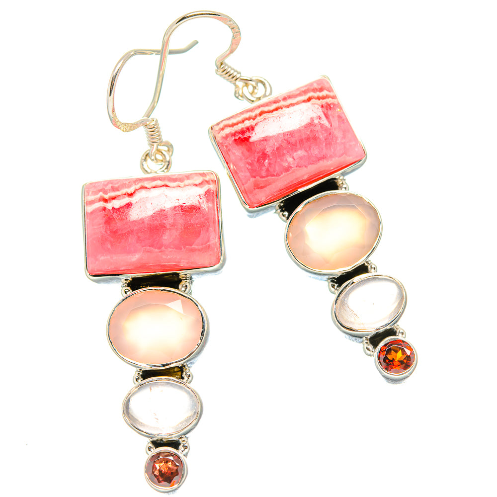 Rhodochrosite Earrings handcrafted by Anasilvercos - EARR431320 - Photo 2