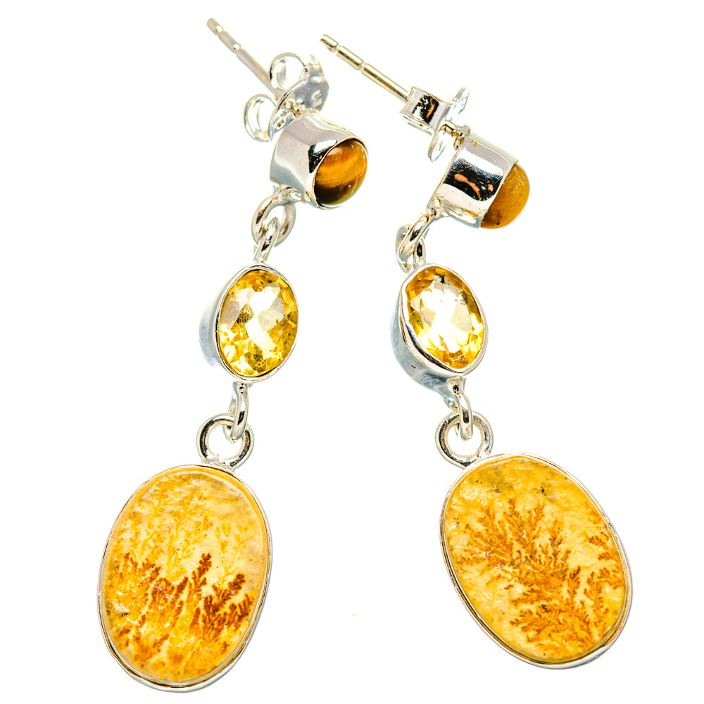 Germany Psilomelane Dendrite Earrings handcrafted by Anasilvercos - EARR431325 - Photo 2