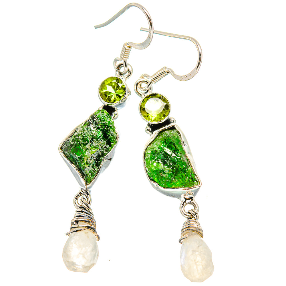 Chrome Diopside Earrings handcrafted by Anasilvercos - EARR431326 - Photo 2