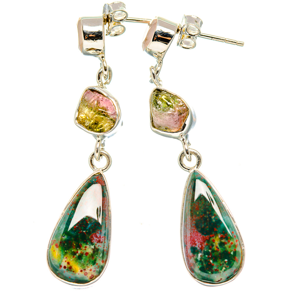 Bloodstone Earrings handcrafted by Anasilvercos - EARR431335 - Photo 2