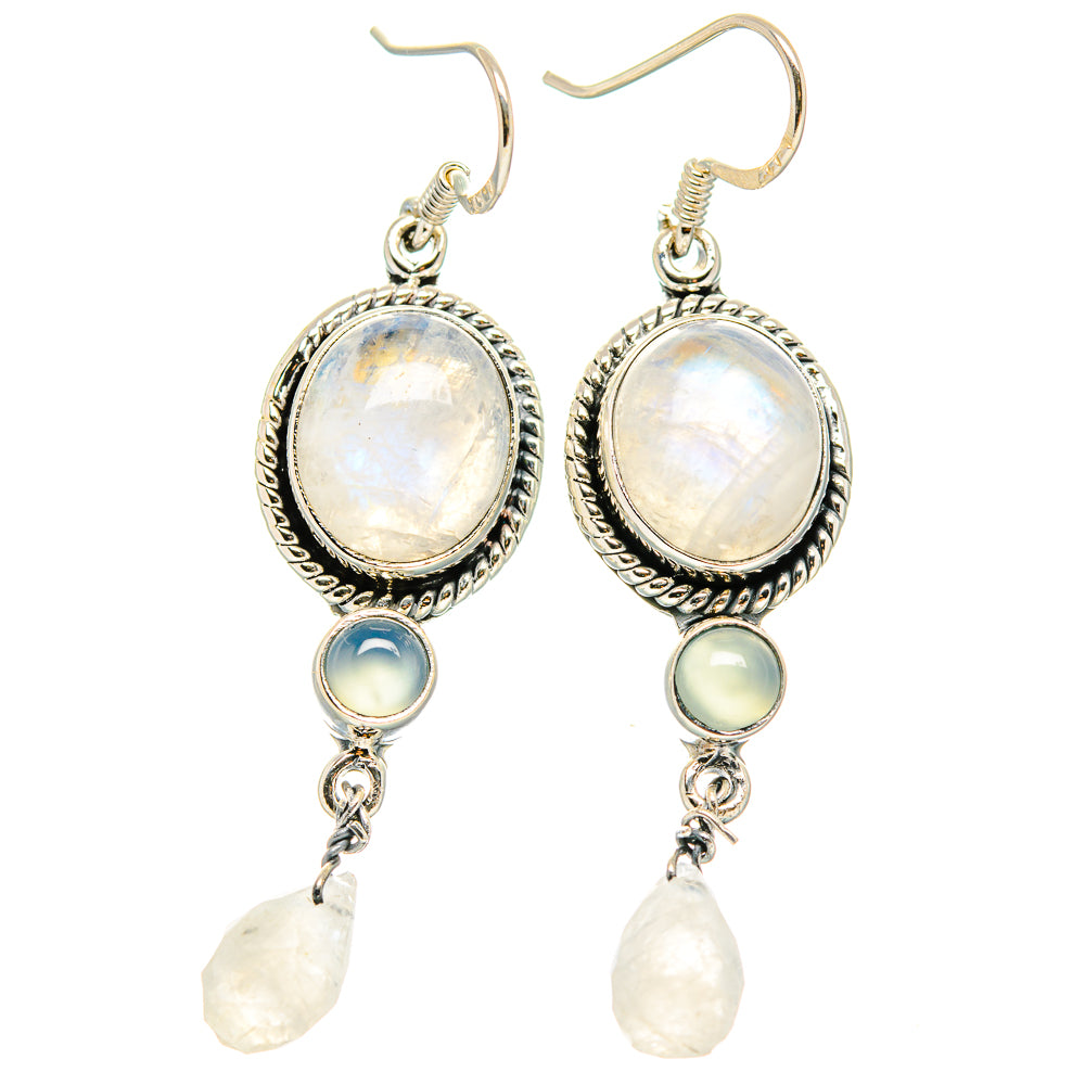 Rainbow Moonstone Earrings handcrafted by Anasilvercos - EARR431353 - Photo 2