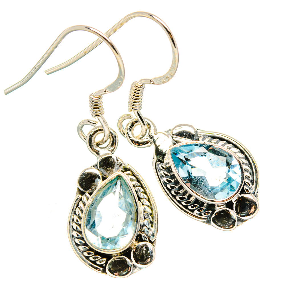 Blue Topaz Earrings handcrafted by Anasilvercos - EARR431367 - Photo 2