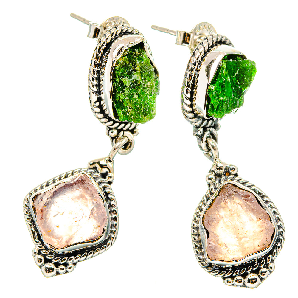 Rose Quartz Earrings handcrafted by Anasilvercos - EARR431387 - Photo 2