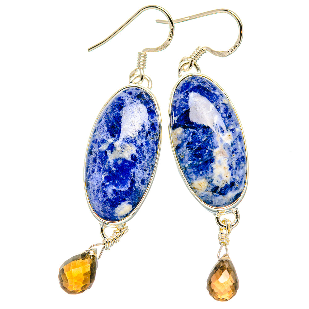 Sodalite Earrings handcrafted by Anasilvercos - EARR431388 - Photo 2