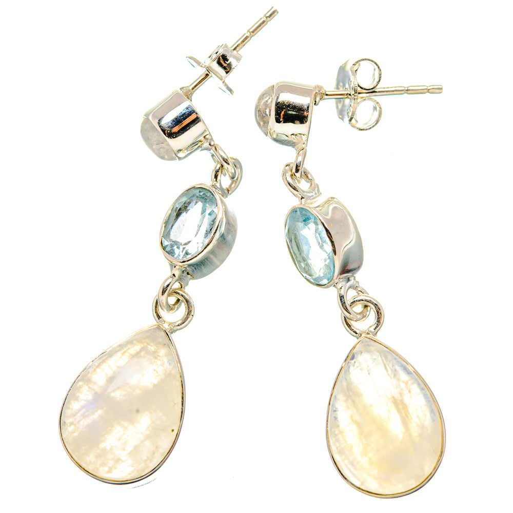 Rainbow Moonstone Earrings handcrafted by Anasilvercos - EARR431392 - Photo 2