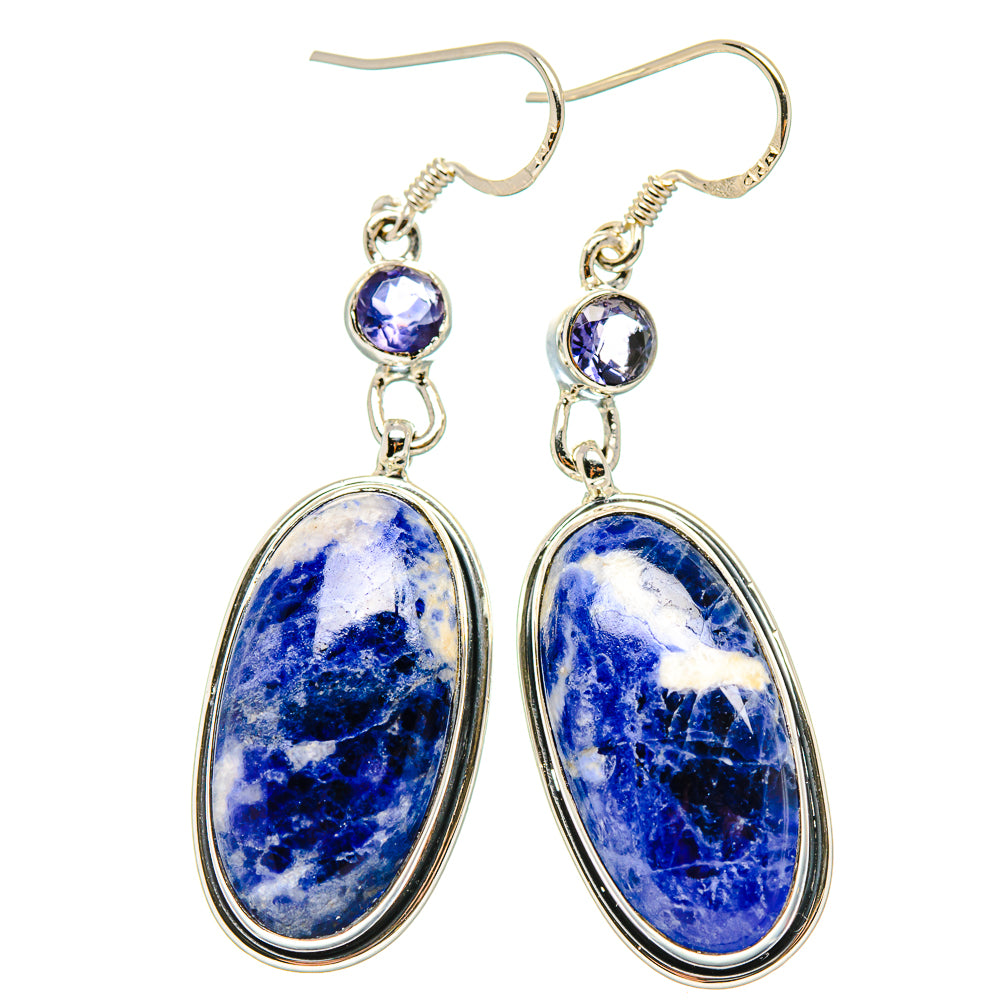 Sodalite Earrings handcrafted by Anasilvercos - EARR431393 - Photo 2