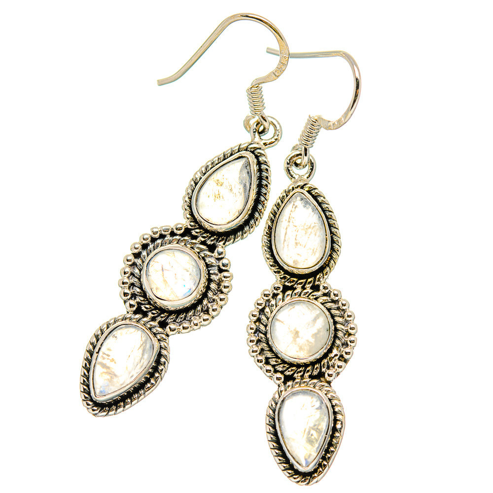 Rainbow Moonstone Earrings handcrafted by Anasilvercos - EARR431400 - Photo 2