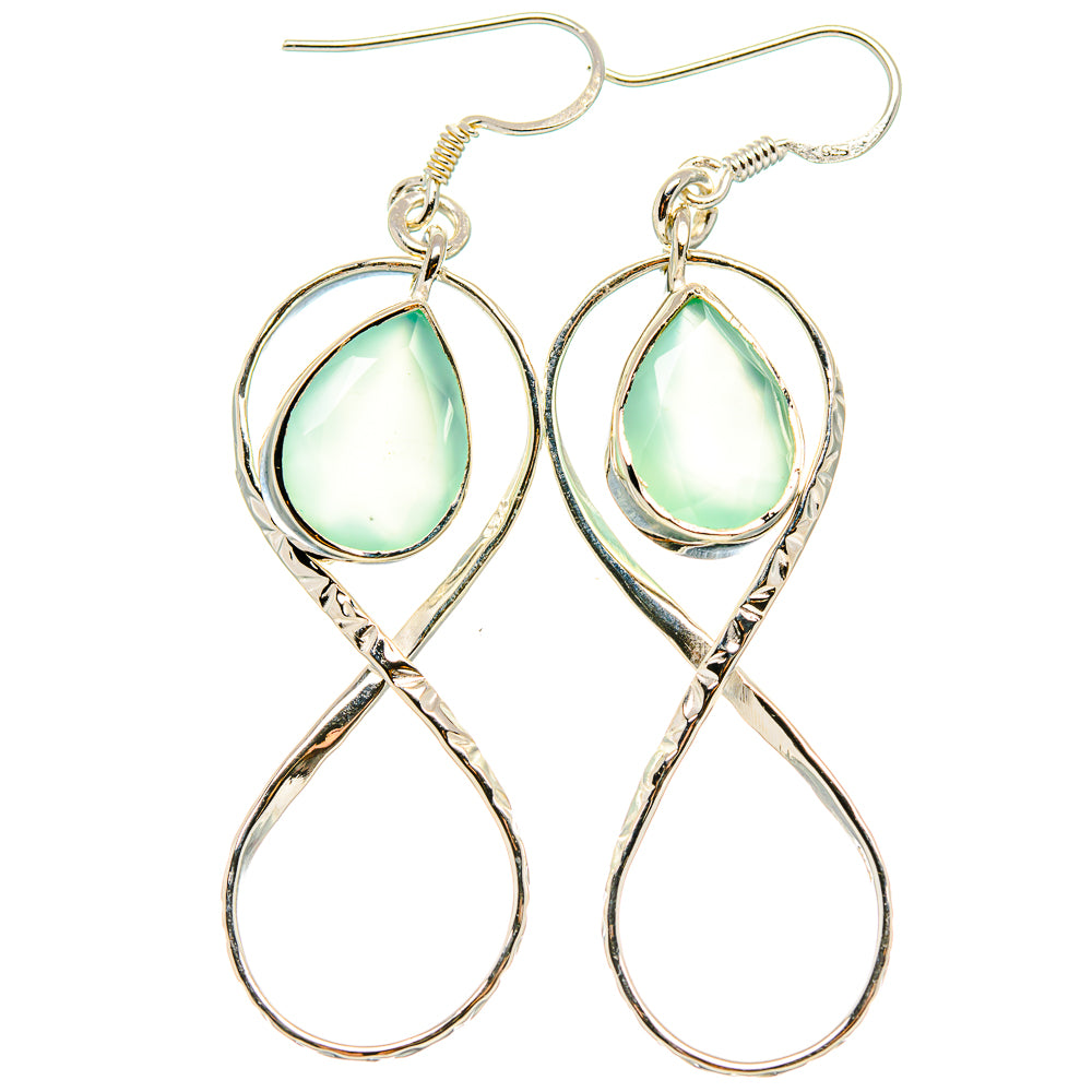 Aqua Chalcedony Earrings handcrafted by Anasilvercos - EARR431407 - Photo 2