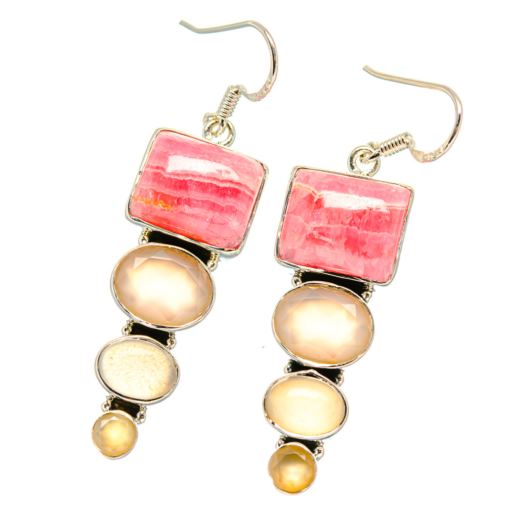 Rhodochrosite Earrings handcrafted by Anasilvercos - EARR431415 - Photo 2