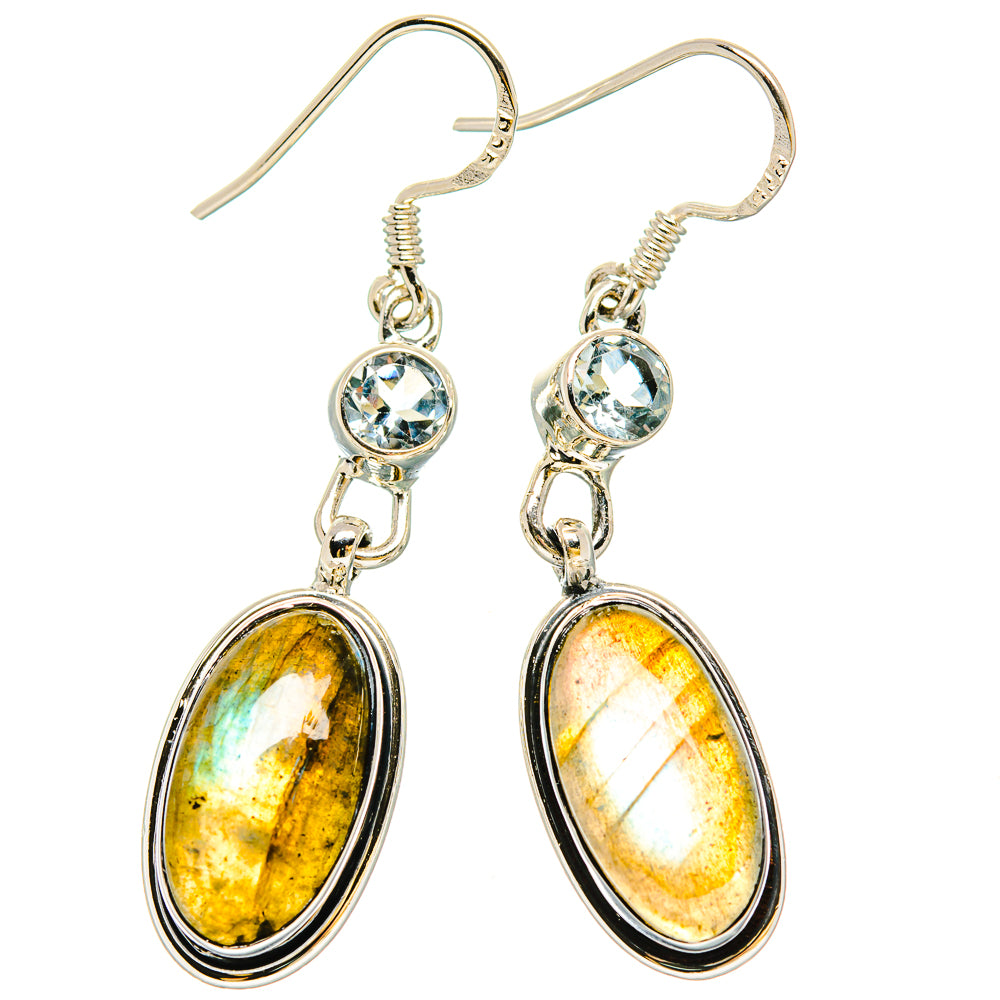 Labradorite, Blue Topaz Earrings handcrafted by Anasilvercos - EARR431444 - Photo 2