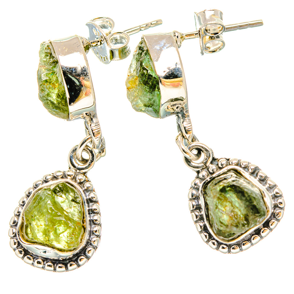 Green Tourmaline Earrings handcrafted by Anasilvercos - EARR431457 - Photo 2