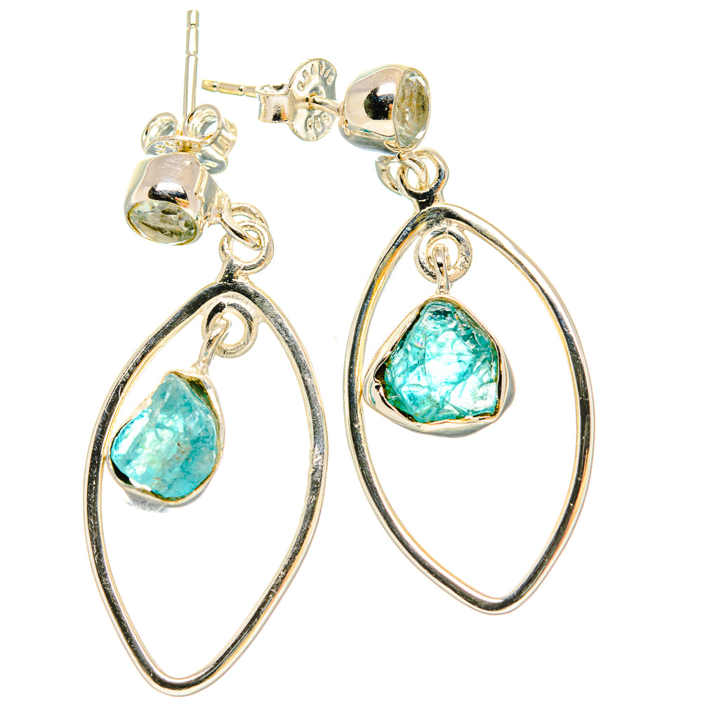 Apatite, Blue Topaz Earrings handcrafted by Anasilvercos - EARR431458 - Photo 2