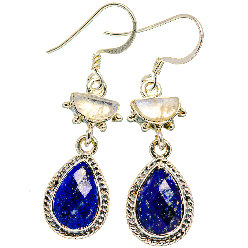 Lapis Lazuli, Rainbow Moonstone Earrings handcrafted by Anasilvercos - EARR431534 - Photo 2