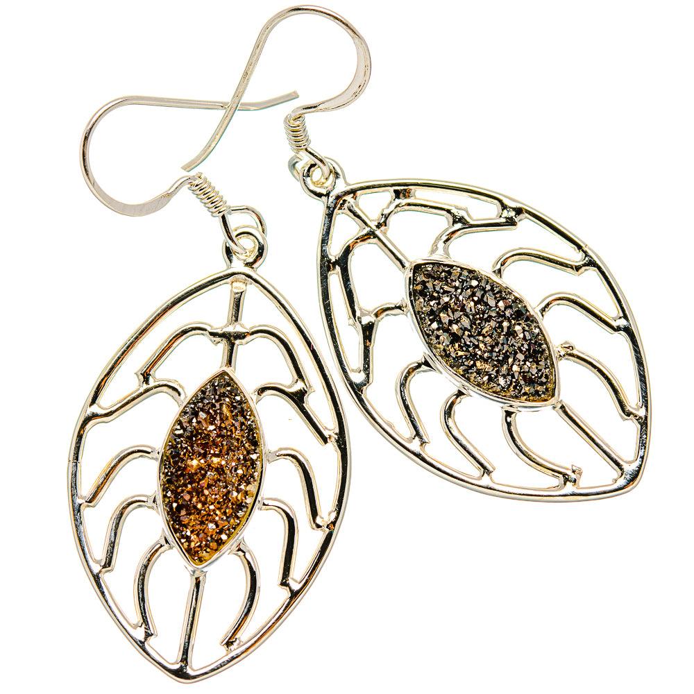 Metallic Druzy Earrings handcrafted by Anasilvercos - EARR431541 - Photo 2