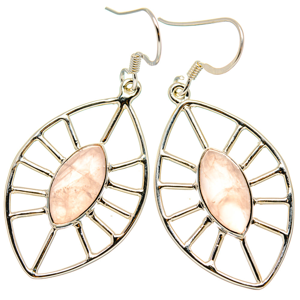 Rose Quartz Earrings handcrafted by Anasilvercos - EARR431543 - Photo 2