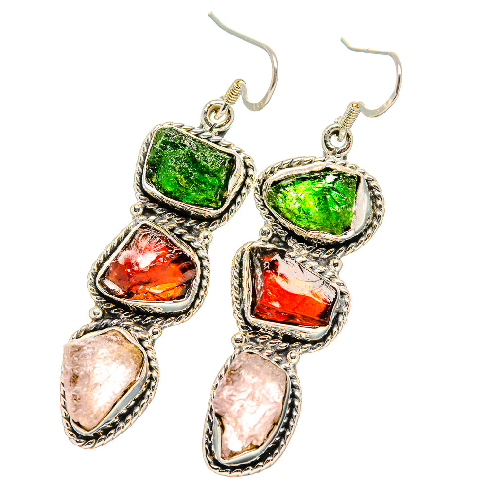 Chrome Diopside Earrings handcrafted by Anasilvercos - EARR431581 - Photo 2