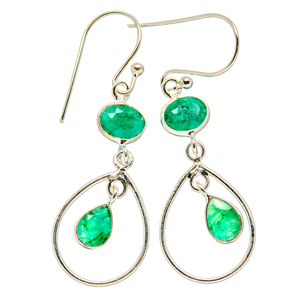 Emerald Earrings handcrafted by Anasilvercos - EARR431582 - Photo 2