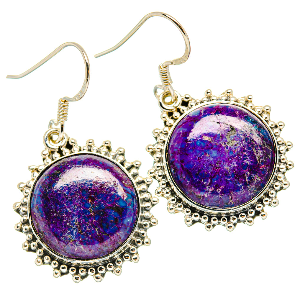 Purple Turquoise Earrings handcrafted by Anasilvercos - EARR428545 - Photo 2