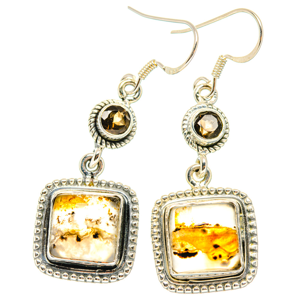Montana Agate, Smoky Quartz Earrings handcrafted by Anasilvercos - EARR428550 - Photo 2