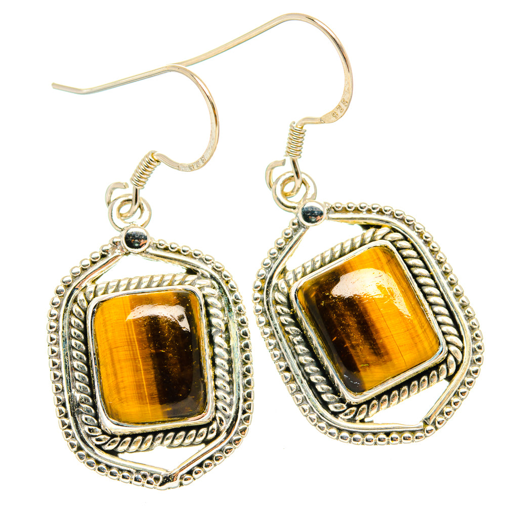 Tiger Eye Earrings handcrafted by Anasilvercos - EARR428557 - Photo 2