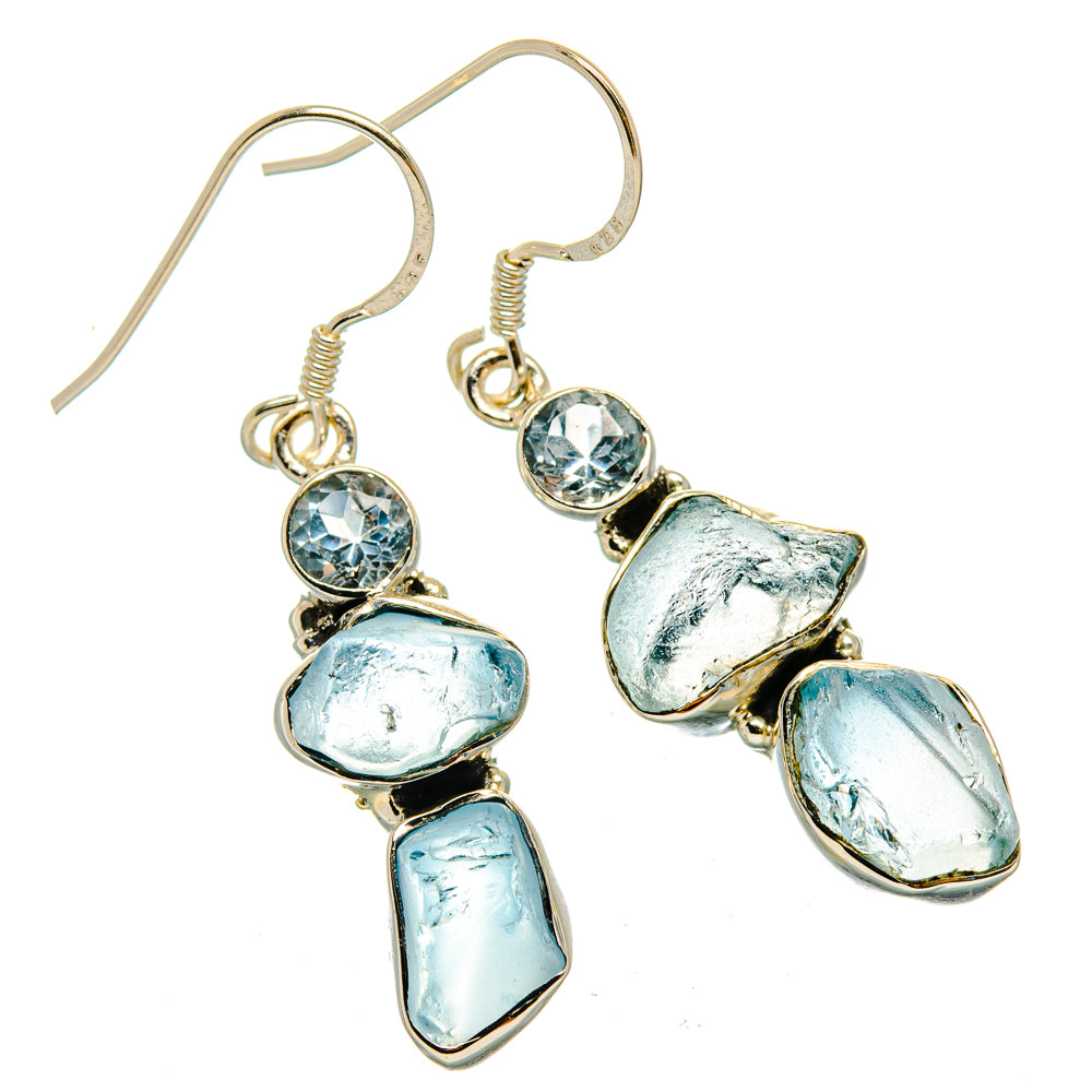 Aquamarine, Blue Topaz Earrings handcrafted by Anasilvercos - EARR428564 - Photo 2