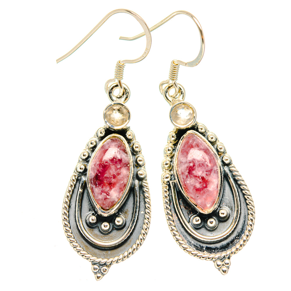 Lepidolite, White Quartz Earrings handcrafted by Anasilvercos - EARR428570 - Photo 2