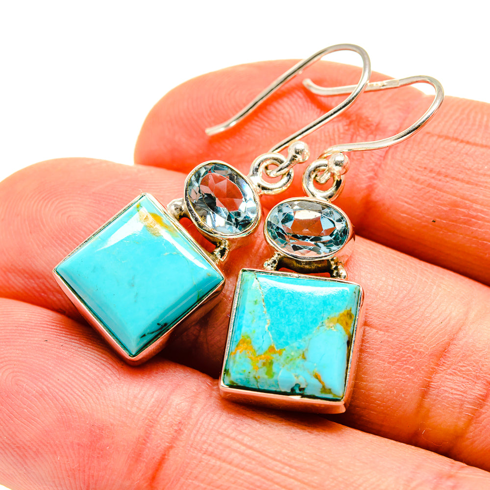 Arizona Turquoise Earrings handcrafted by Anasilvercos - EARR410902