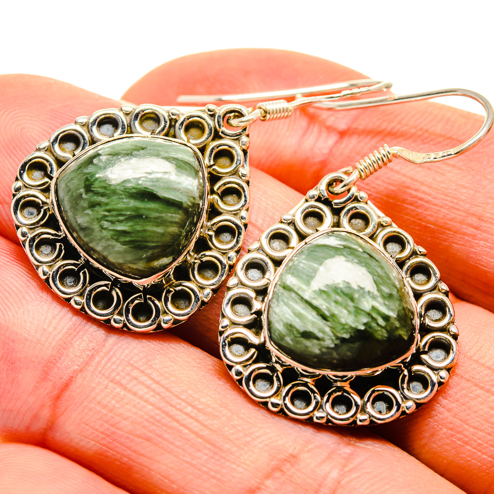 Seraphinite Earrings handcrafted by Anasilvercos - EARR410926