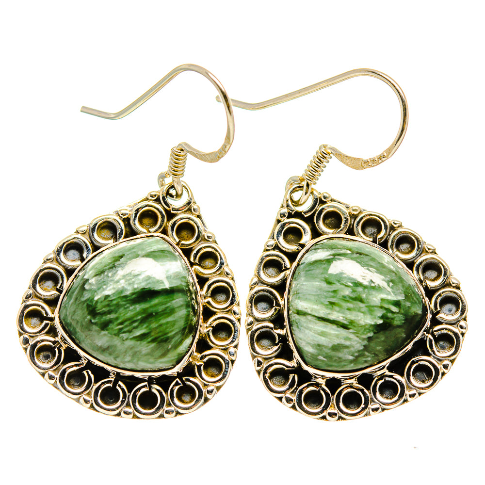 Seraphinite Earrings handcrafted by Anasilvercos - EARR410926