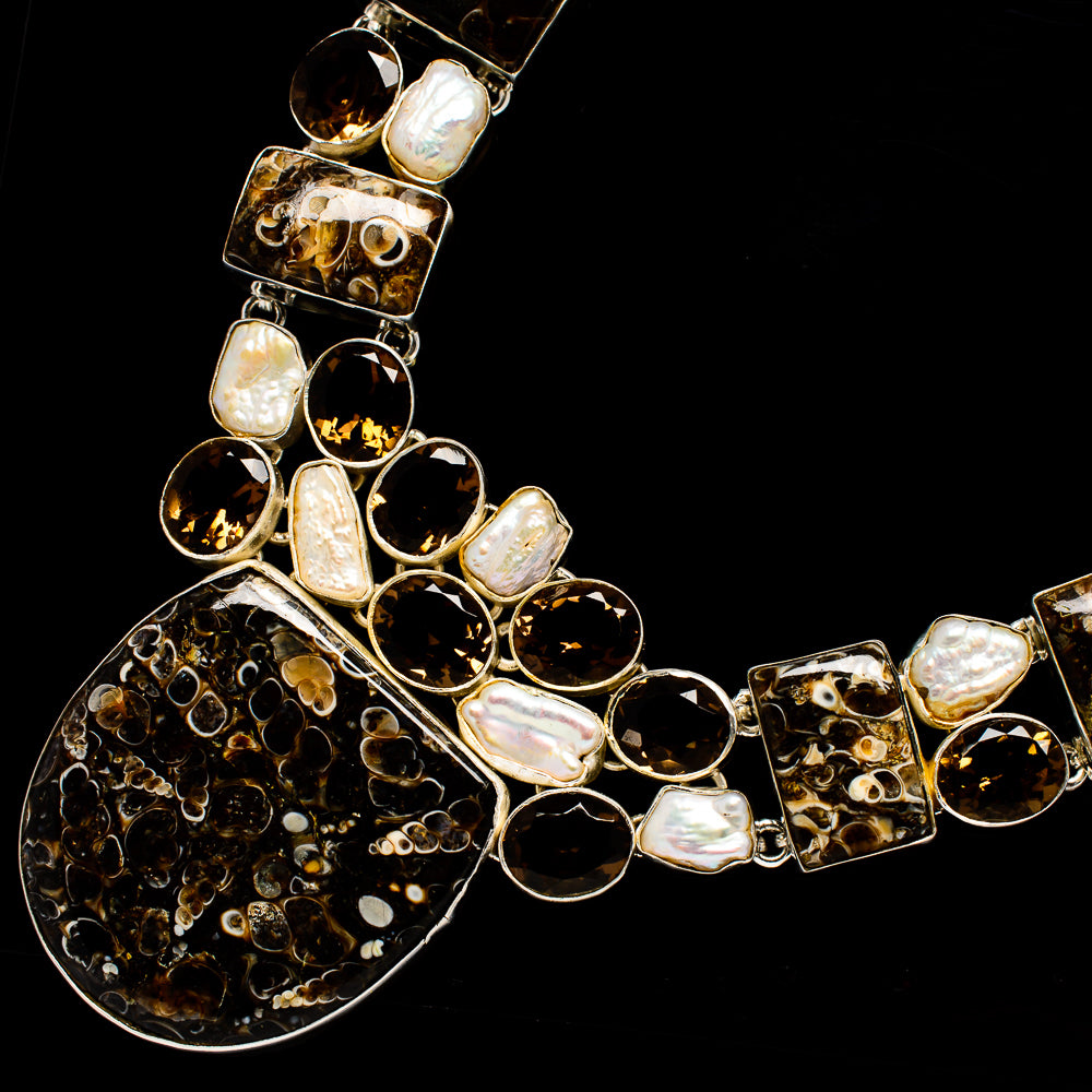 Turritella Agate Necklaces handcrafted by Anasilvercos - NEC12143