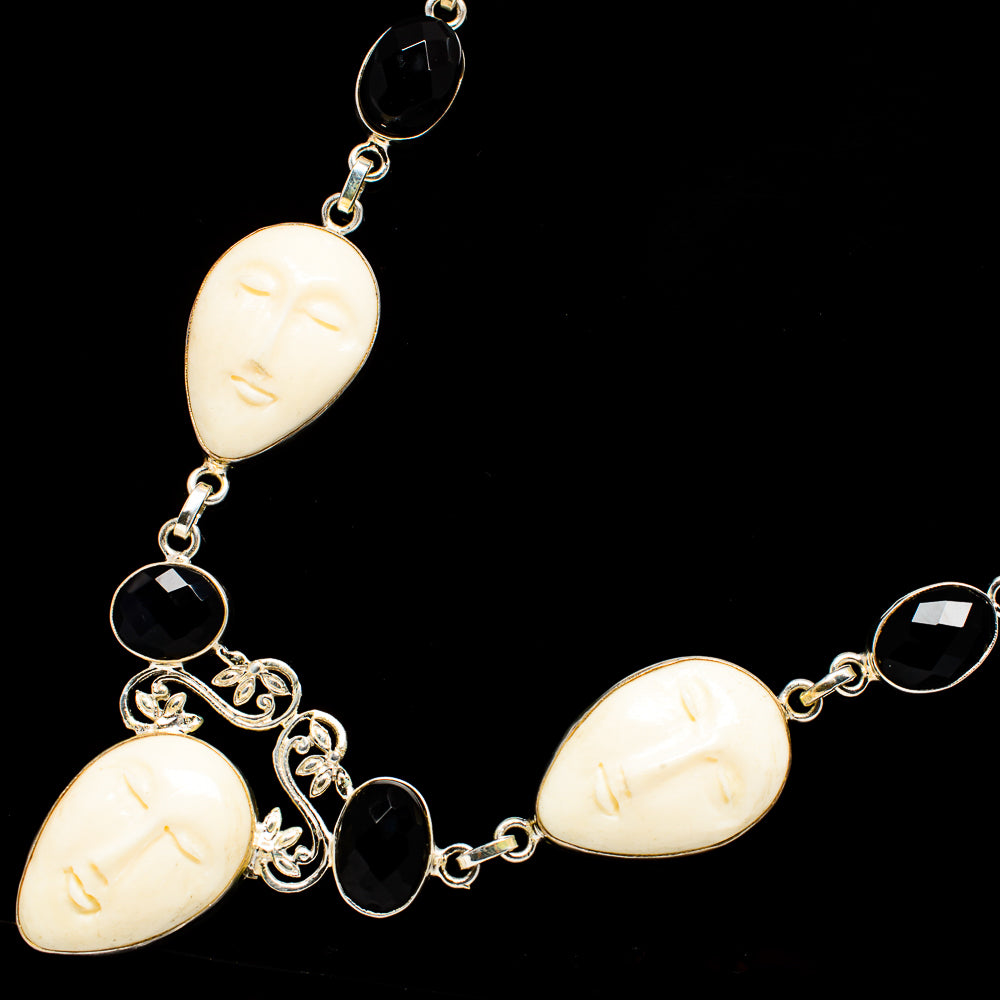 Carved Face Necklaces handcrafted by Anasilvercos - NEC12147