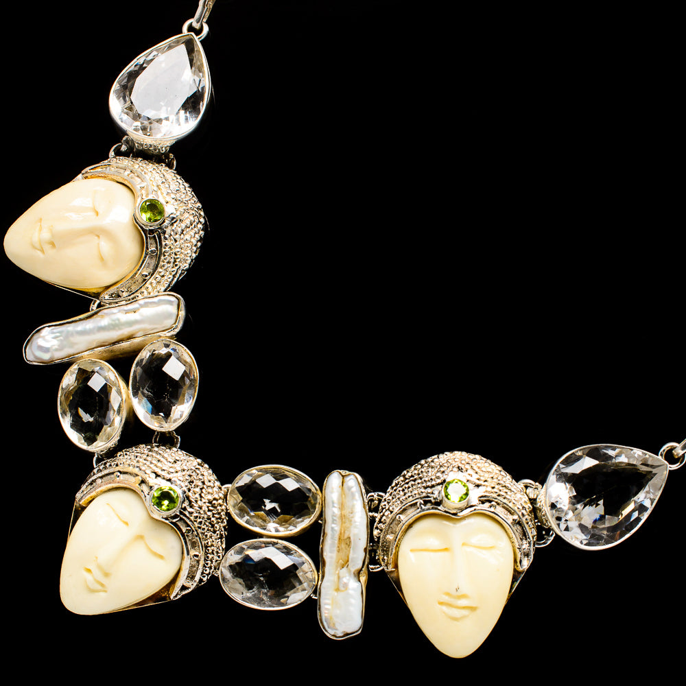 Carved Face Necklaces handcrafted by Anasilvercos - NEC12174