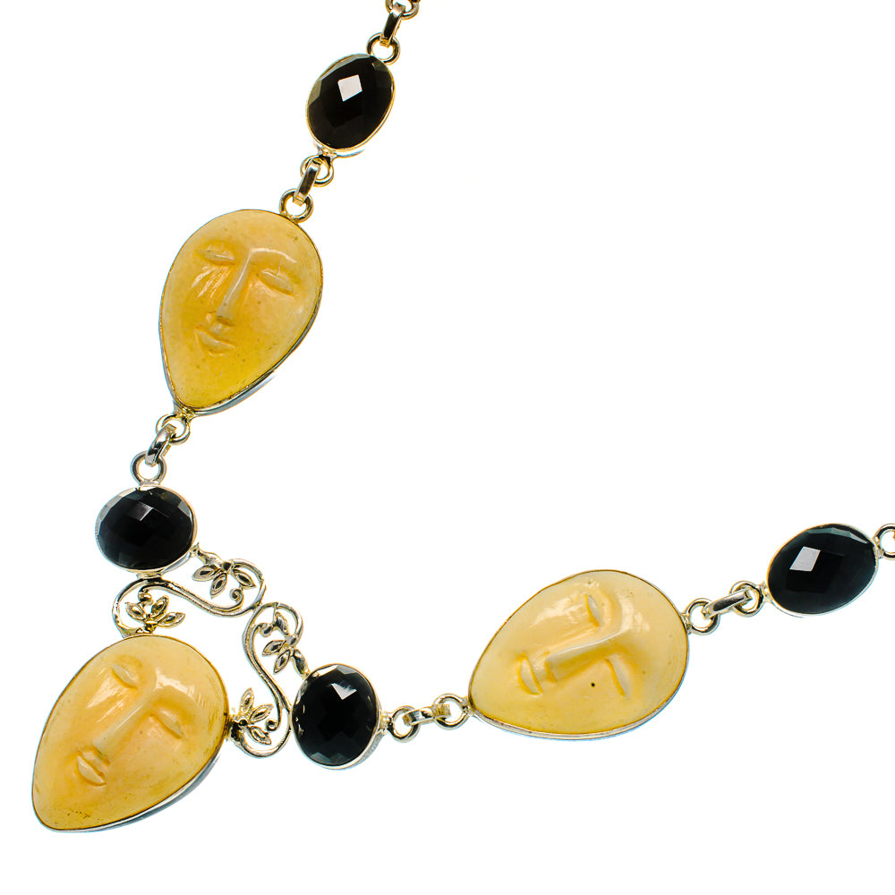 Carved Face Necklaces handcrafted by Anasilvercos - NEC12102