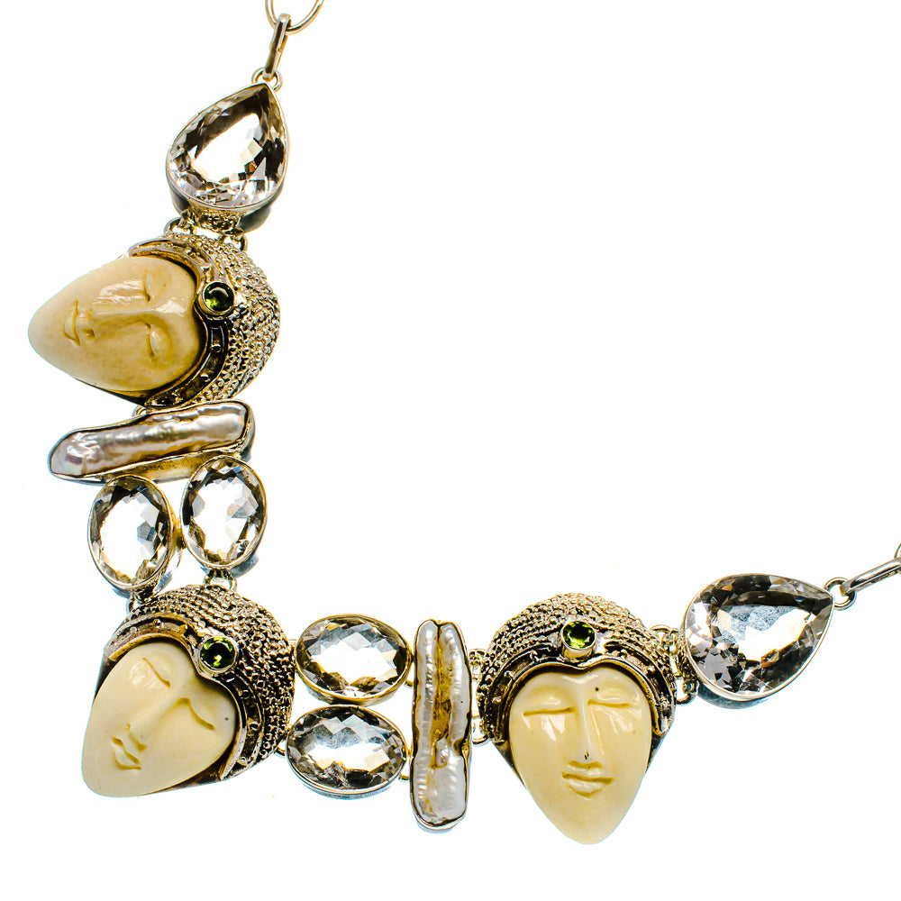 Carved Face Necklaces handcrafted by Anasilvercos - NEC12142