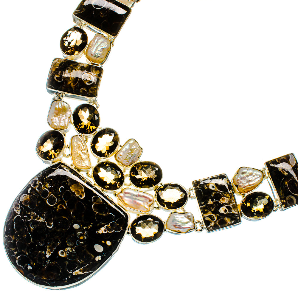 Turritella Agate Necklaces handcrafted by Anasilvercos - NEC12143