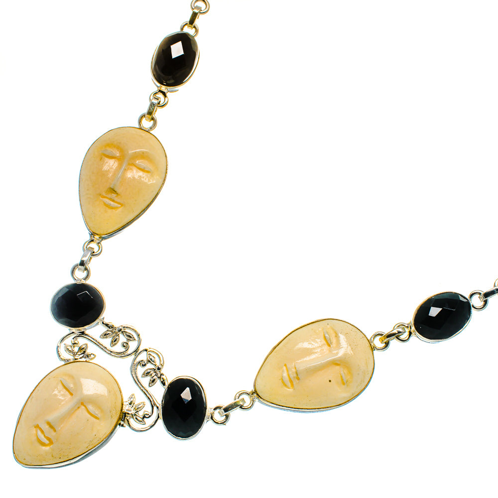 Carved Face Necklaces handcrafted by Anasilvercos - NEC12147