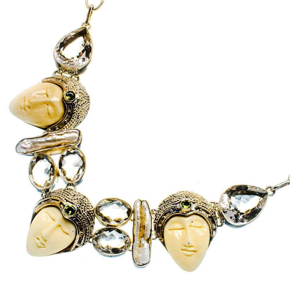 Carved Face Necklaces handcrafted by Anasilvercos - NEC12174