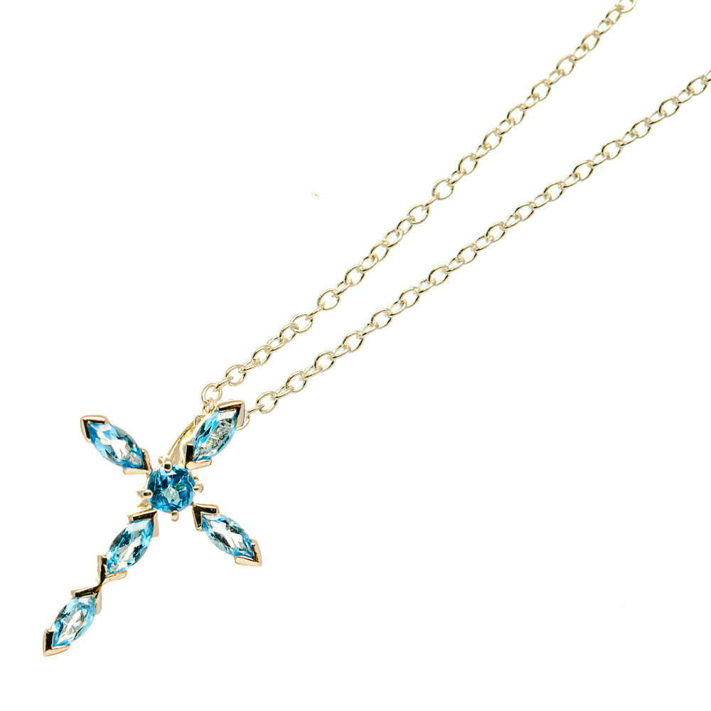 Blue Topaz Necklaces handcrafted by Anasilvercos - NEC12305
