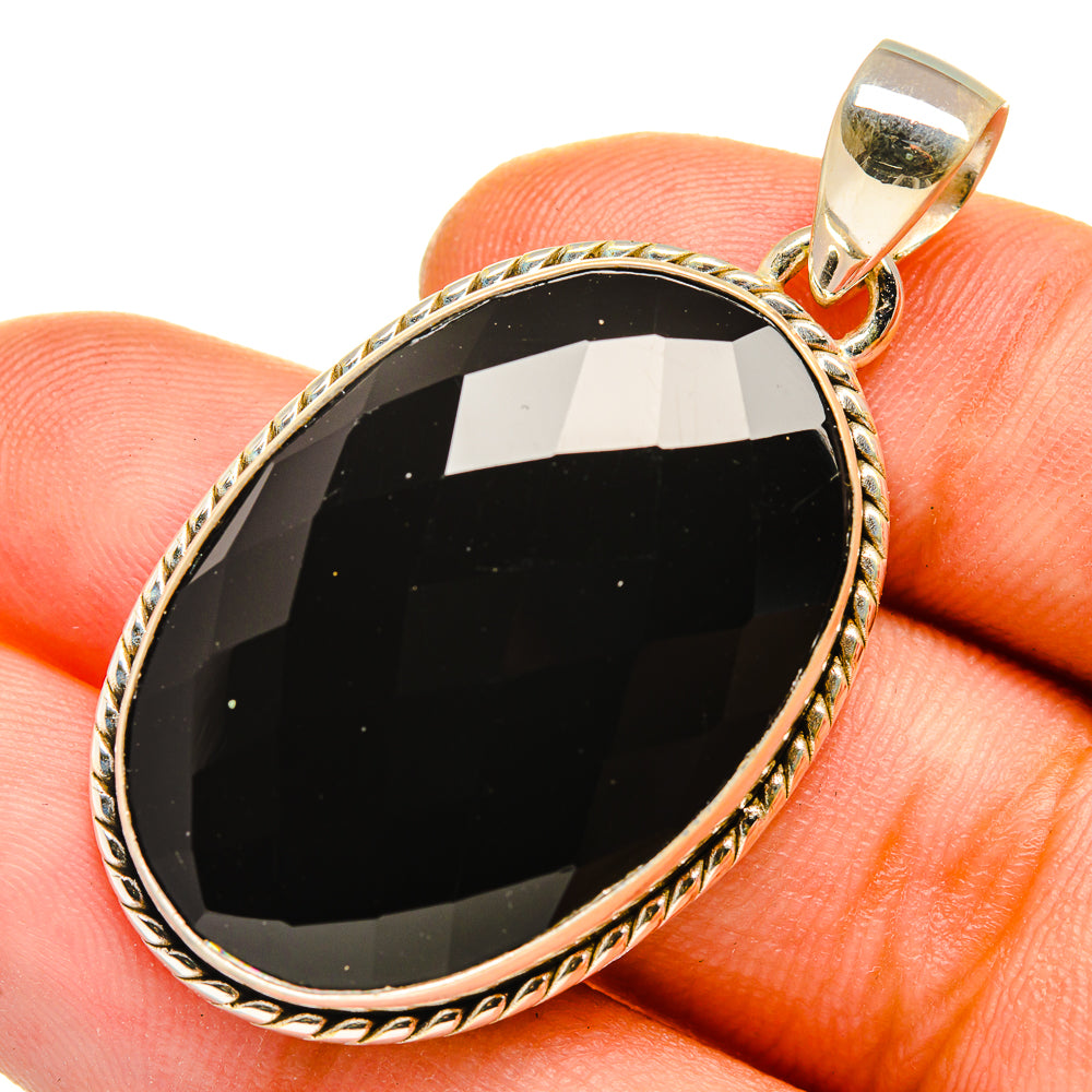 Black Onyx Pendants handcrafted by Anasilvercos - PD10012