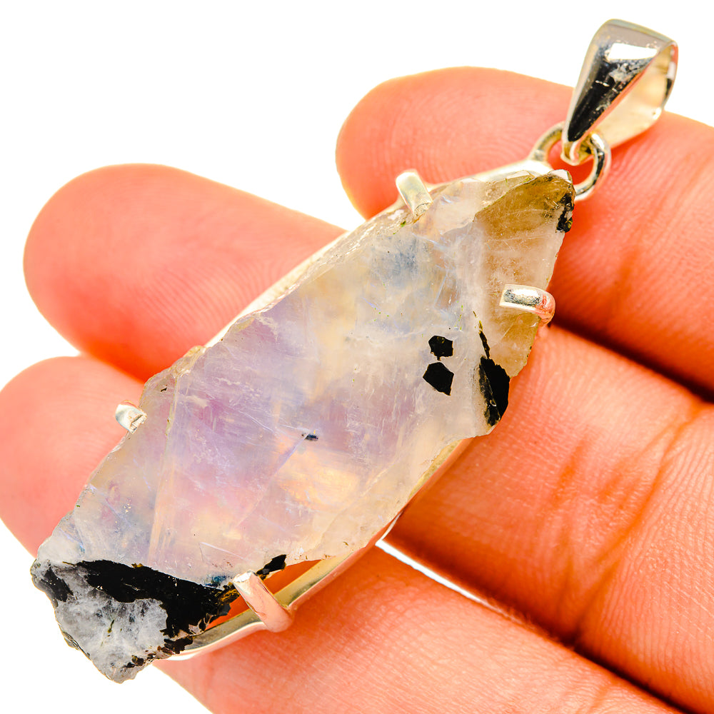 Rainbow Moonstone Pendants handcrafted by Anasilvercos - PD10022