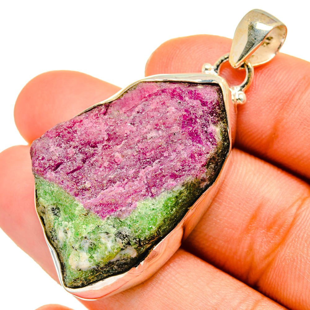 Ruby Zoisite Pendants handcrafted by Anasilvercos - PD10028